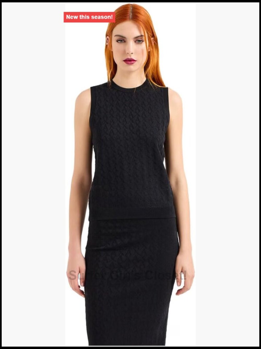 Sleeveless Knit Sweater Vest with Allover Logo